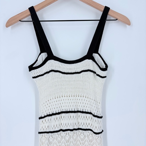 Abercrombie & Fitch Women's Cream Black Crochet Style Boho Maxi Dress - Picture 13 of 16